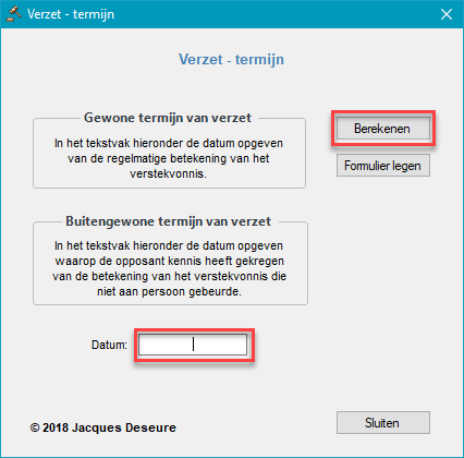 Verzet - gebruikersformulier