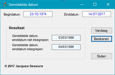 Gemiddelde datum tussen twee datums - voorbeeld. Gemiddelde datum tussen twee datums - voorbeeld.