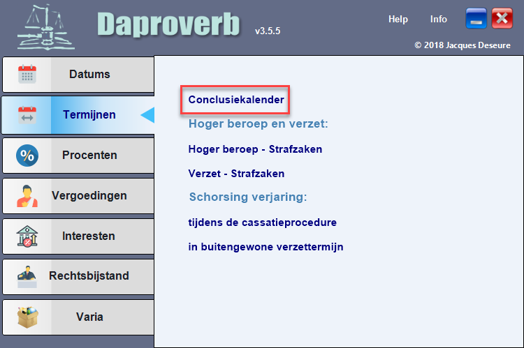 Conclusiekalender - knop Conclusiekalender - knop