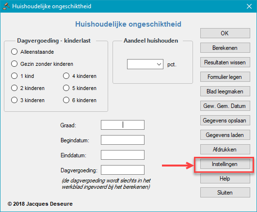 Tijdelijke ongeschiktheid - Naar de instellingen Huishoudelijke ongeschiktheid